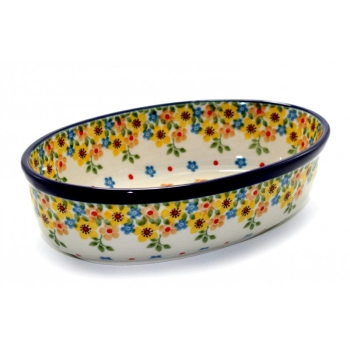 Zapiekacz owalny / półmisek 21cm dek. 2225X Żółte Kwiaty